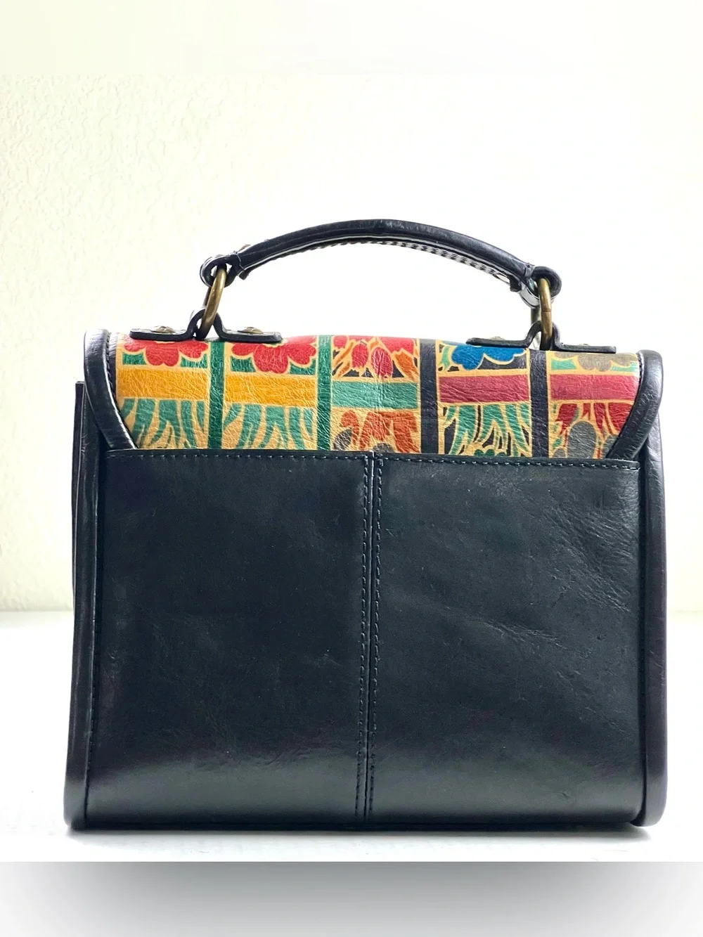 Patricia Nash Leather Floral Patchwork Top-Handle Bag - Multicolor